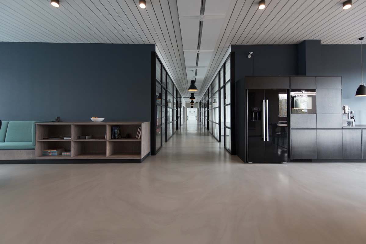 Modern commercial and communal space, freshly cleaned