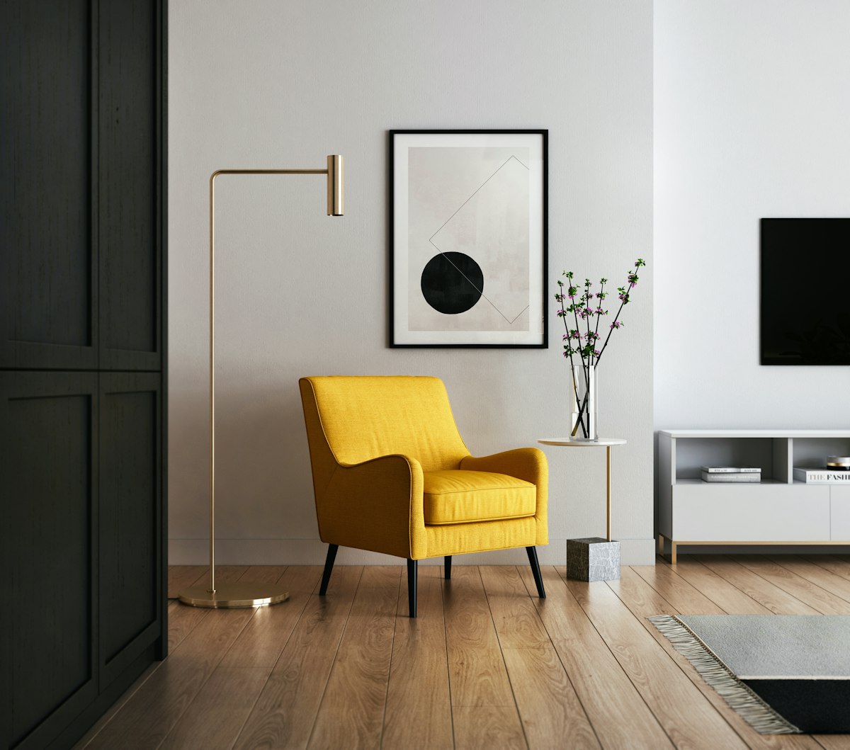 Bright, tidy living room after a home clean